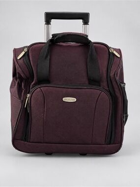 Rolling Carry-On Bag in Burgundy
